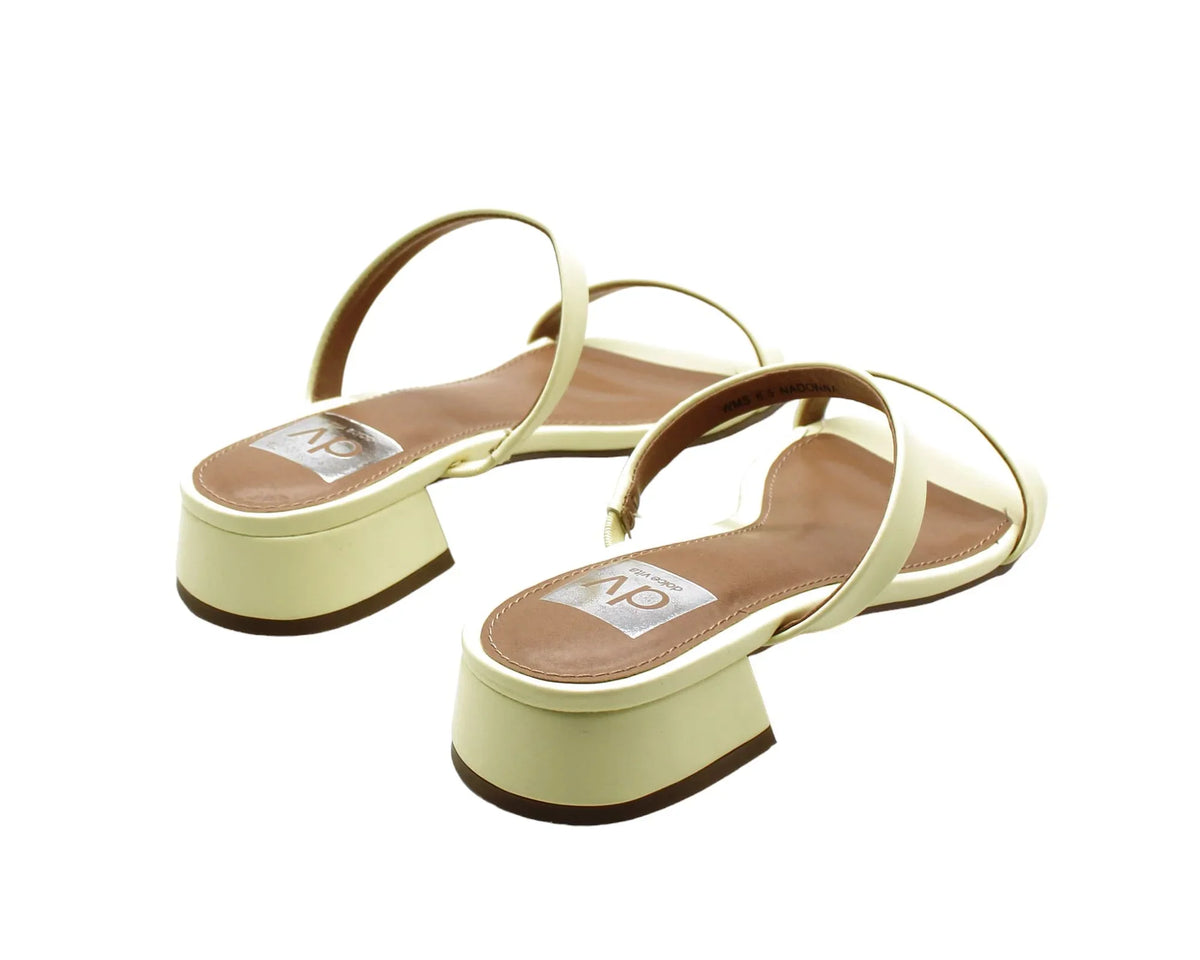 Dv Dolce Vita Women's Nadonna Block-Heel Barely-There Slides - Light Yellow(Size 6.5 )
