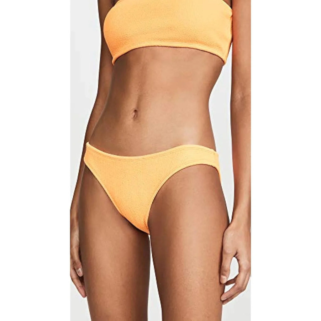 PilyQ Womens Textured Low-Rise Swim Bottom Separates Orange L