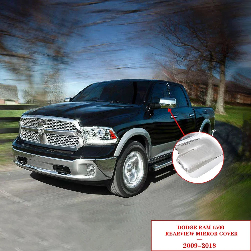 Rear Side View Mirror Covers for Dodge  1500 2009-2018 Without Turn Signal Hole