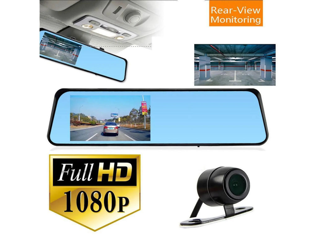 1080P Full  wide 4.3 inch new ultra-thin rearview mirror driving recorder 1200 Mega pixal