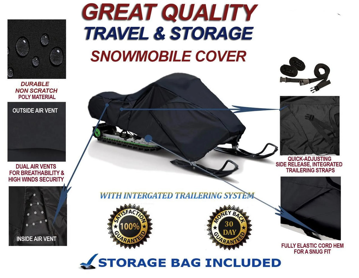 300D Snowmobile Travel and Storage Cover Compatible for 2007-2007 Ski Doo Bombardier  Limited 2- 600   Sleds. Slush and Mud Protection