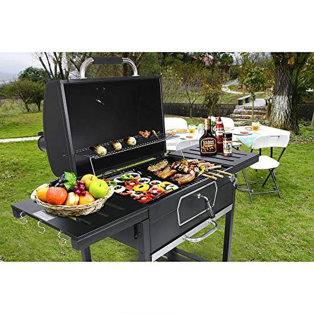 Royal Gourmet CD2030AN 30-Inch Charcoal Grill, Deluxe  Smoker Picnic Camping Patio Backyard Cooking, Black, Large