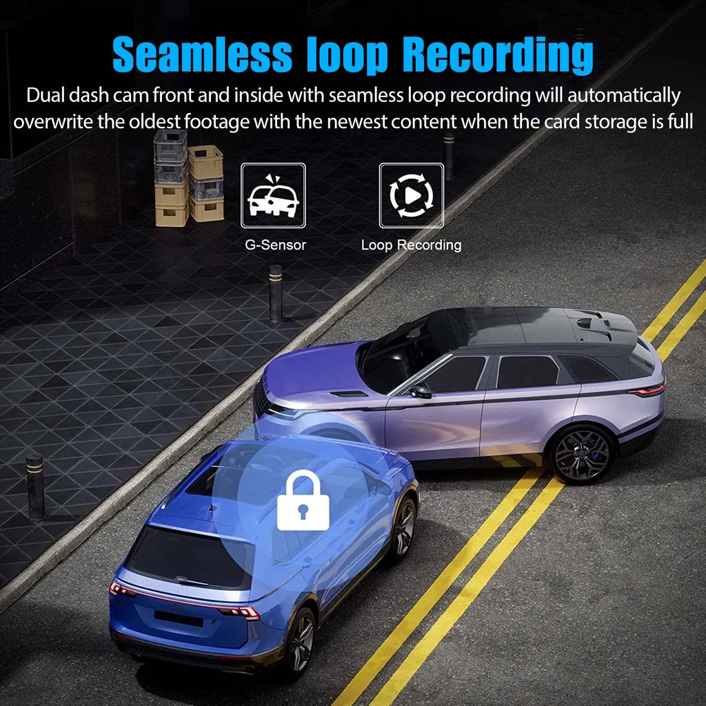 3 Channel Dash Cam Front and Rear Inside W/32GB  Card, Full  1080P Dash Camera for Cars, Dashcam Three Way Triple Car Camera W/ Night Vision, Loop Recording, G-Sensor, Parking Monitor