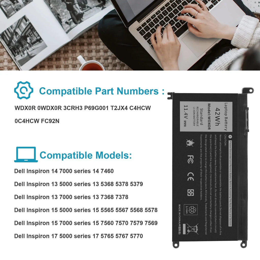 Battery For Dell  WDX0R 0WDX0R,FC92N 0FC92N