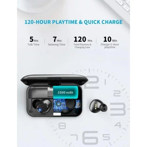 Wireless Earphones  Headphones True Stereo Earbuds w Mic Charging Case M1J for Motorola Moto E (2020), One 5G, Razr (2020) (2019), Edge (2021) -  DreamTab HD8,  10.1" - Nokia 3.1, 7.1