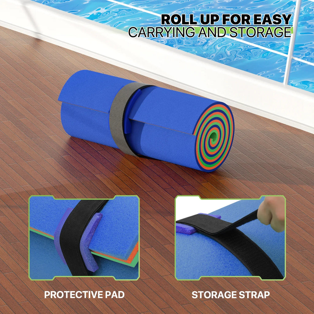 Magshion 6x2ft Floating Water Mat, 3-Layer Tear-Resistant  Foam Water Floating Pad, Lake Float Mat Lily Pad for Recreation Pool River Ocean Outdoor Water Activities, Blue