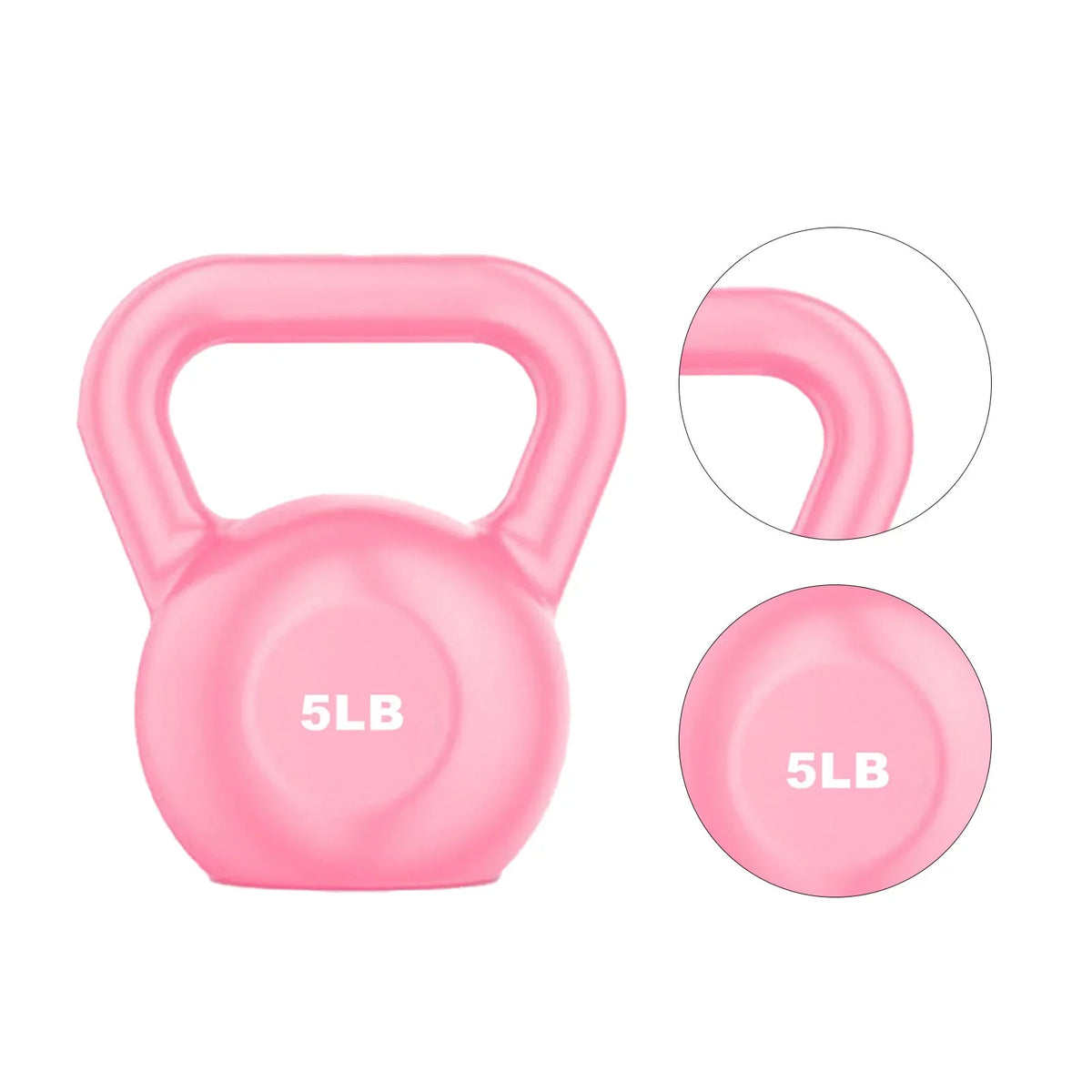 Goldmeet  Kettlebell Weight for Men Women for Exercises Strength Training Functional Fitness Plyometrics Pink 5LB
