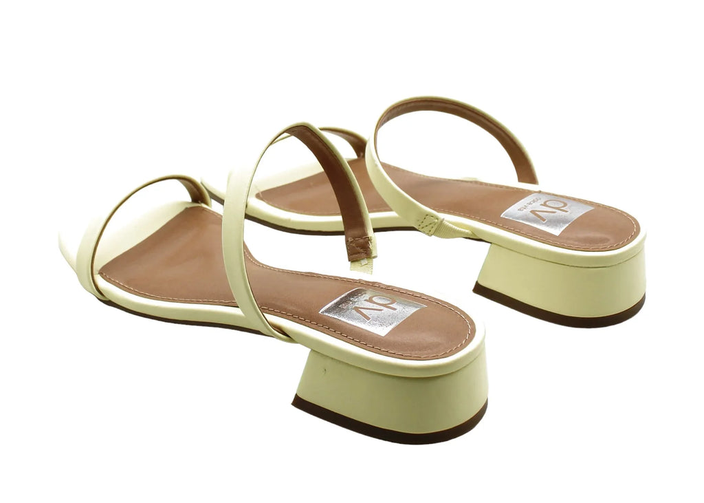 Dv Dolce Vita Women's Nadonna Block-Heel Barely-There Slides - Light Yellow(Size 6.5 )
