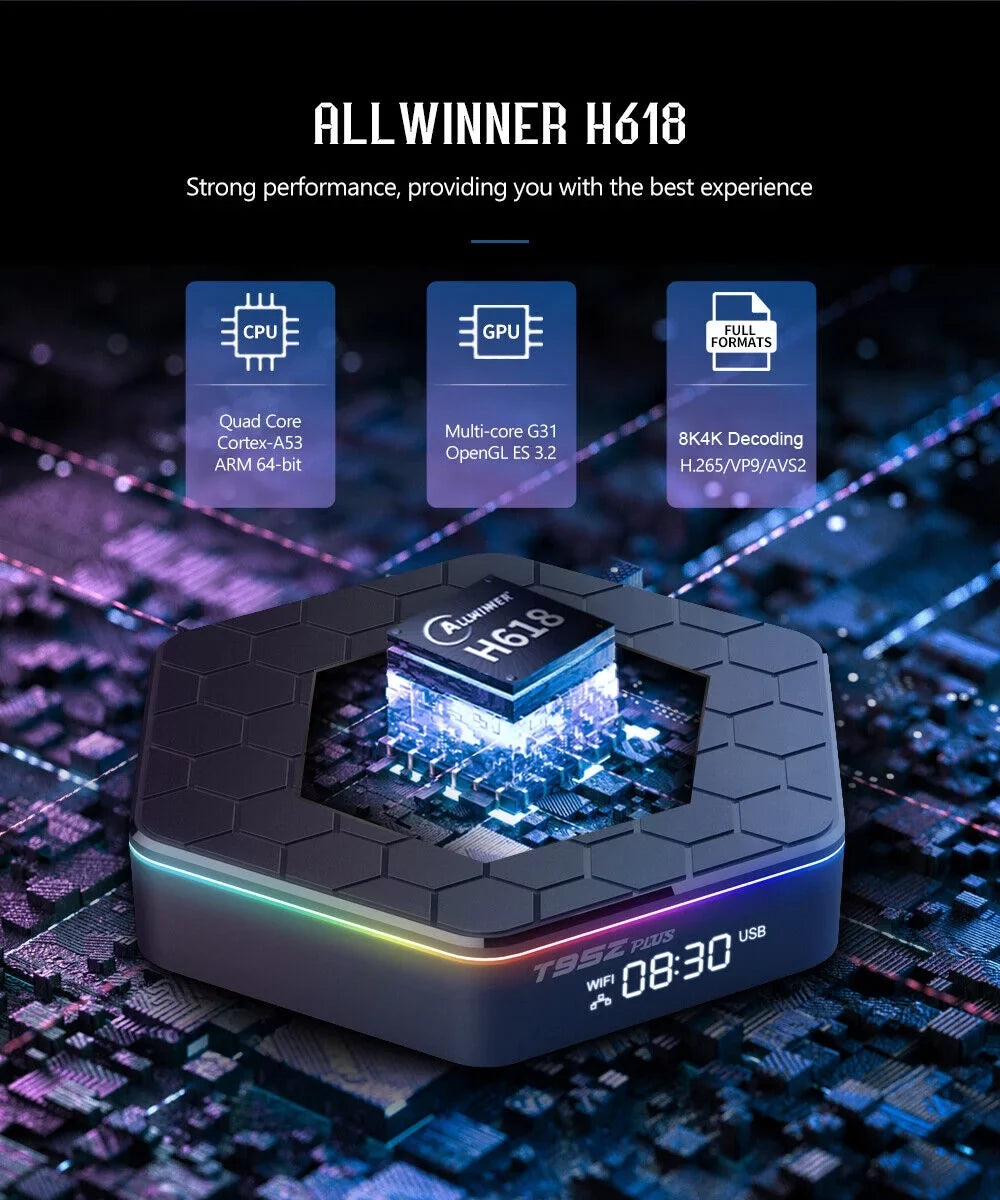 Jahy2Tech Quad Core 8K  Video 64GB Memory 6K Stream Player 2023 T95Z Plus Smart Android 12.0  Box