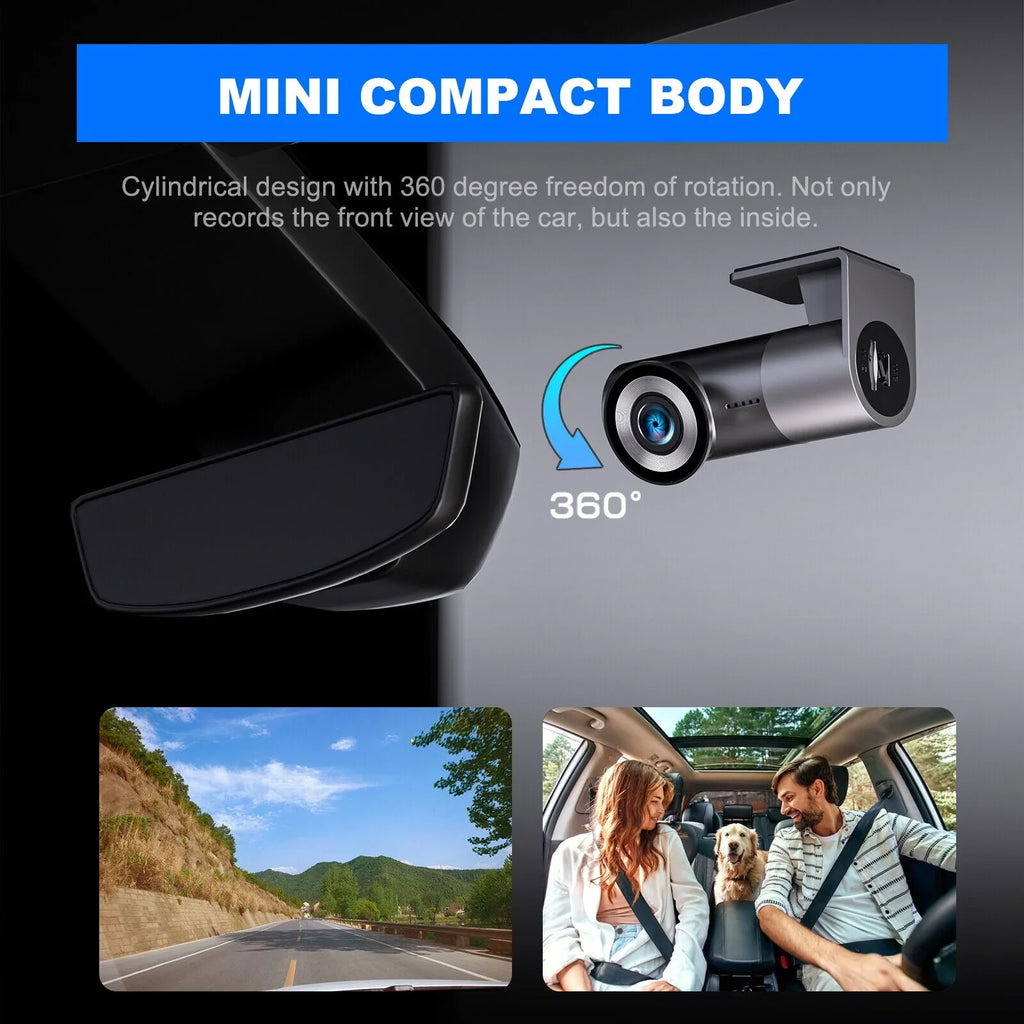 A1-2K Smart Dash Cam 2K 1440P Built-in WiFi Car Camera  Control Loop Recording G-Sensor Night Vision Support 128G