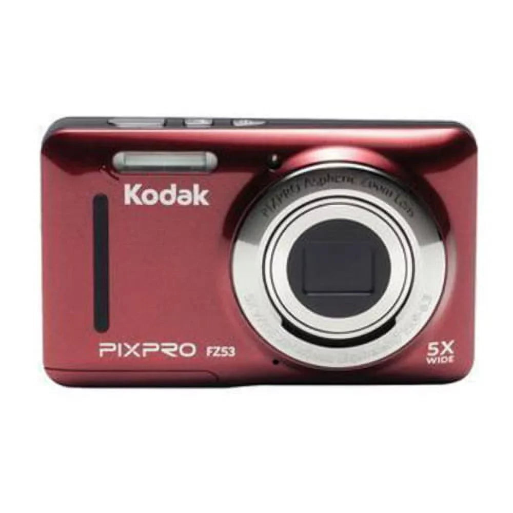 Kodak  Friendly Zoom FZ53 Digital Camera (Red) with Case and Memory Card