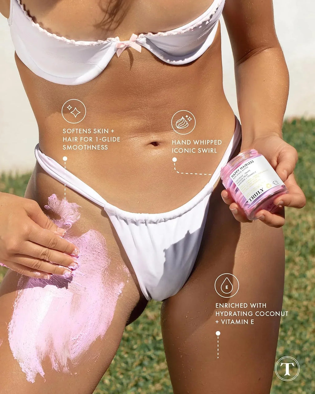 Truly Happy Hairless Shave Butter - Smooth N' Silky Shave Butter for Women With Coconut Shave Cream - Vegan and Cruelty Free Shaving Butter for Women - 1.3