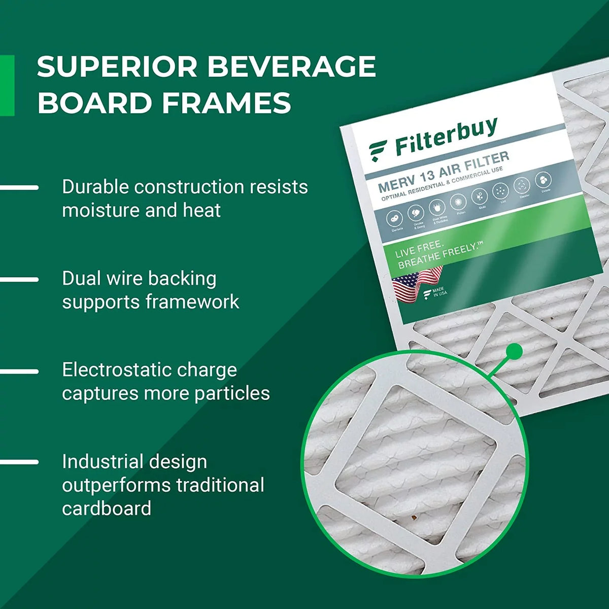 Filterbuy 18x20x1  13 Pleated   Furnace Air Filters (3-Pack)