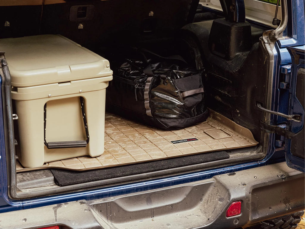 WeatherTech Cargo Trunk Liner with Bumper Protector compatible with Ford Edge, Edge  - Behind 2nd Row Seating With Bumper Protector, Tan