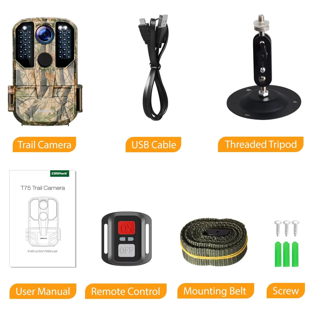 WiFi Bluetooth Trail Camera 20MP 1296P Deer Hunting Game Camera 65FT Infrared Night Vision Waterproof IP66 Outdoor Wildlife Trail Cam