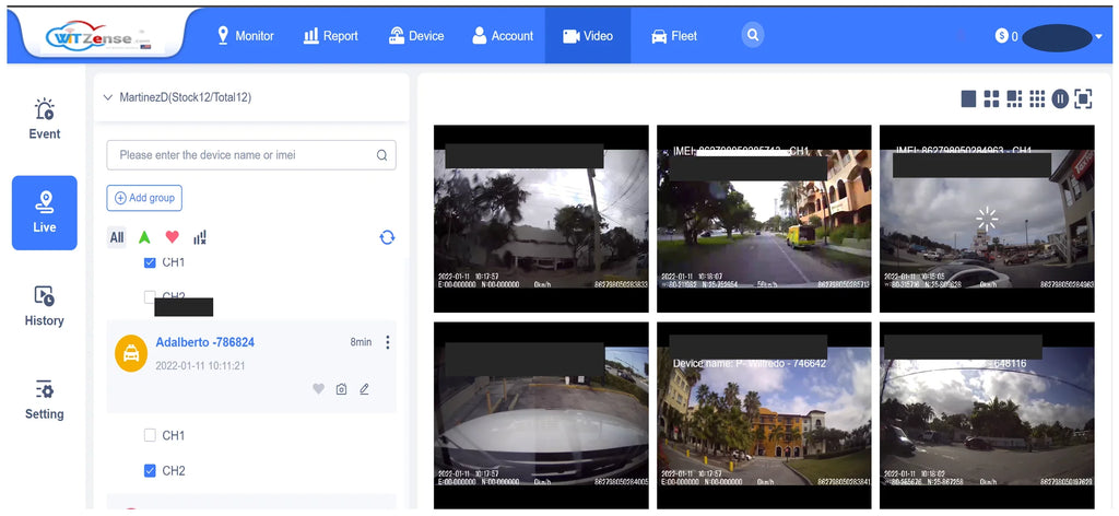 Dash Camera  (2 lenses and can view from phone or )  * requires monthly subscription fees