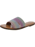 &  Womens Pink Camouflage Cushioned Rhinestone Berrie Round Toe Slip On Slide Sandals Shoes 6.5