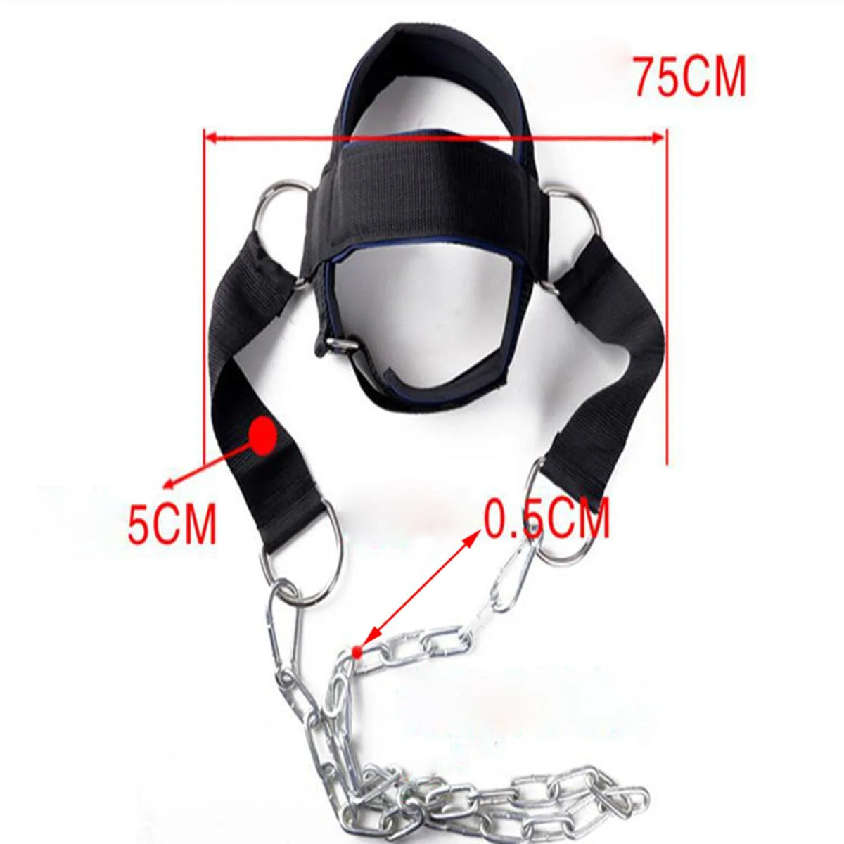 Head Harness Neck Strength Head Strap Weight Lifting Exercise Fitness Belt Workout for Boxing  Strong Neck Steel Chain Exerciser Strengthener