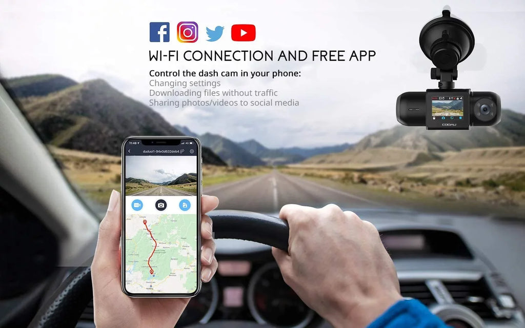 Uber Dual 1080P  Built-in  Wi-Fi Dash Cam, Front and Inside Car Camera Recorder with Infrared Night Vision, Sony Sensor, Supercapacitor, 4  LEDsG-Sensor, Parking Mode, Loop Recording (D30)