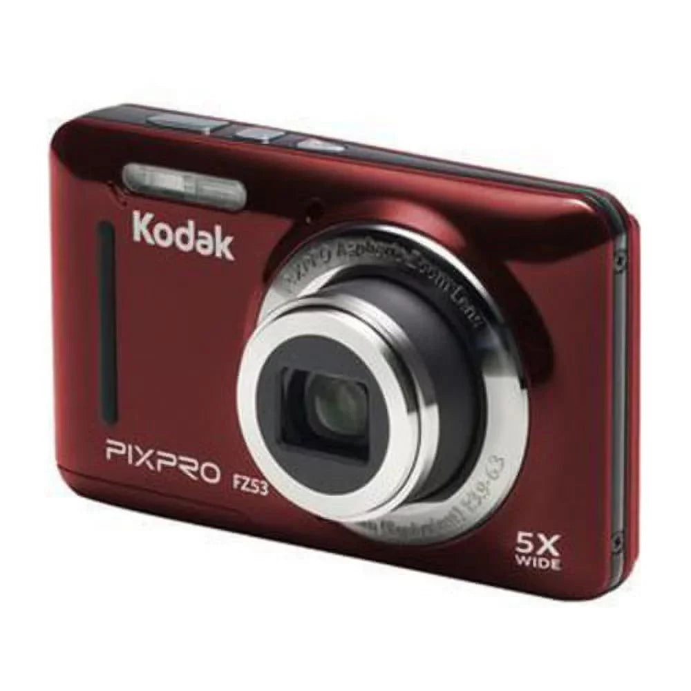 Kodak  Friendly Zoom FZ53 Digital Camera (Red) with Case and Memory Card