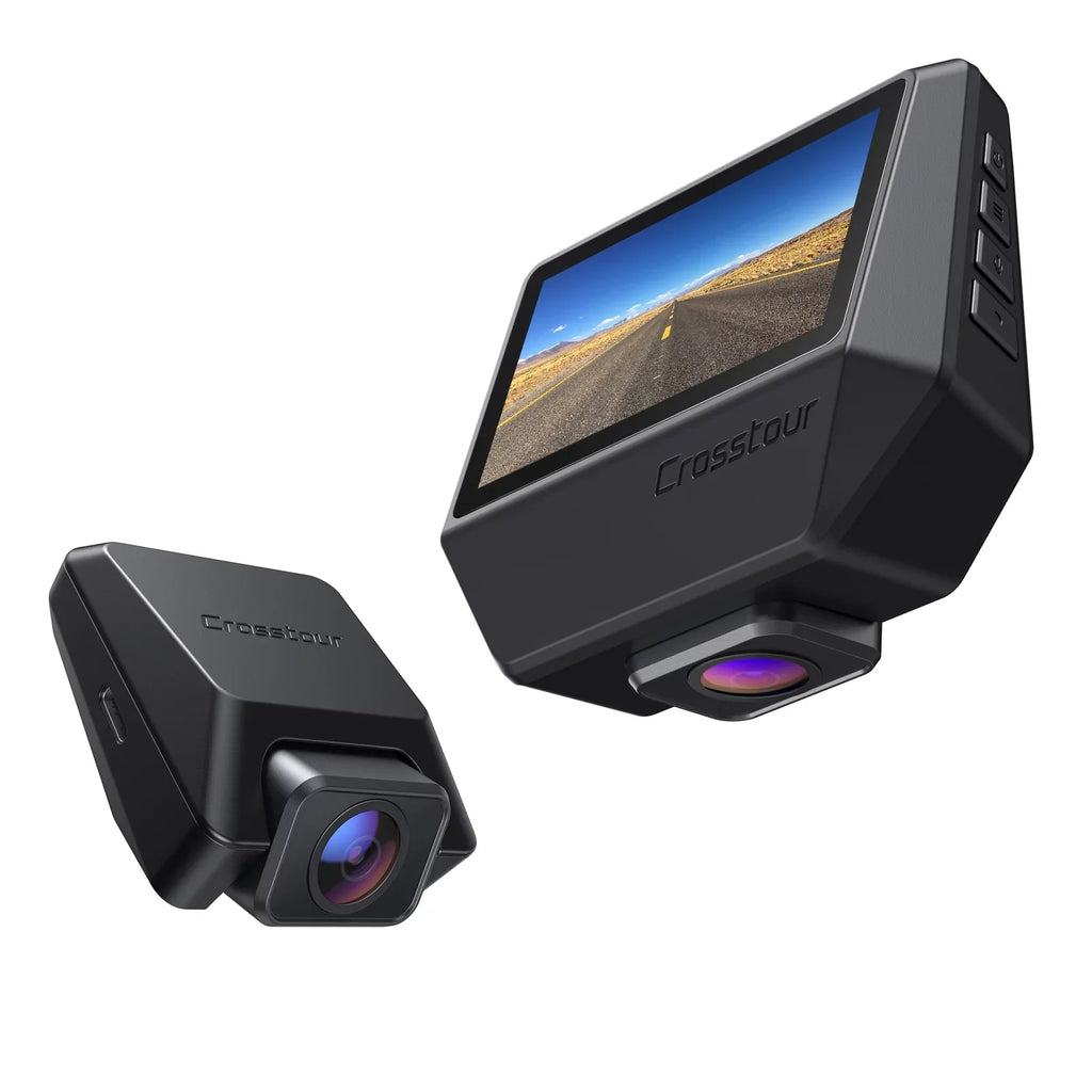 Crosstour CR900PRO Dash Cam, Front and Rear 2.5K Dual Car Cam  Dash Camera for Cars 3 Inch  Screen Magnetic Dashboard Recorder 170 Backup Camera with Night Vision  G-Sensor, Parking Monitor