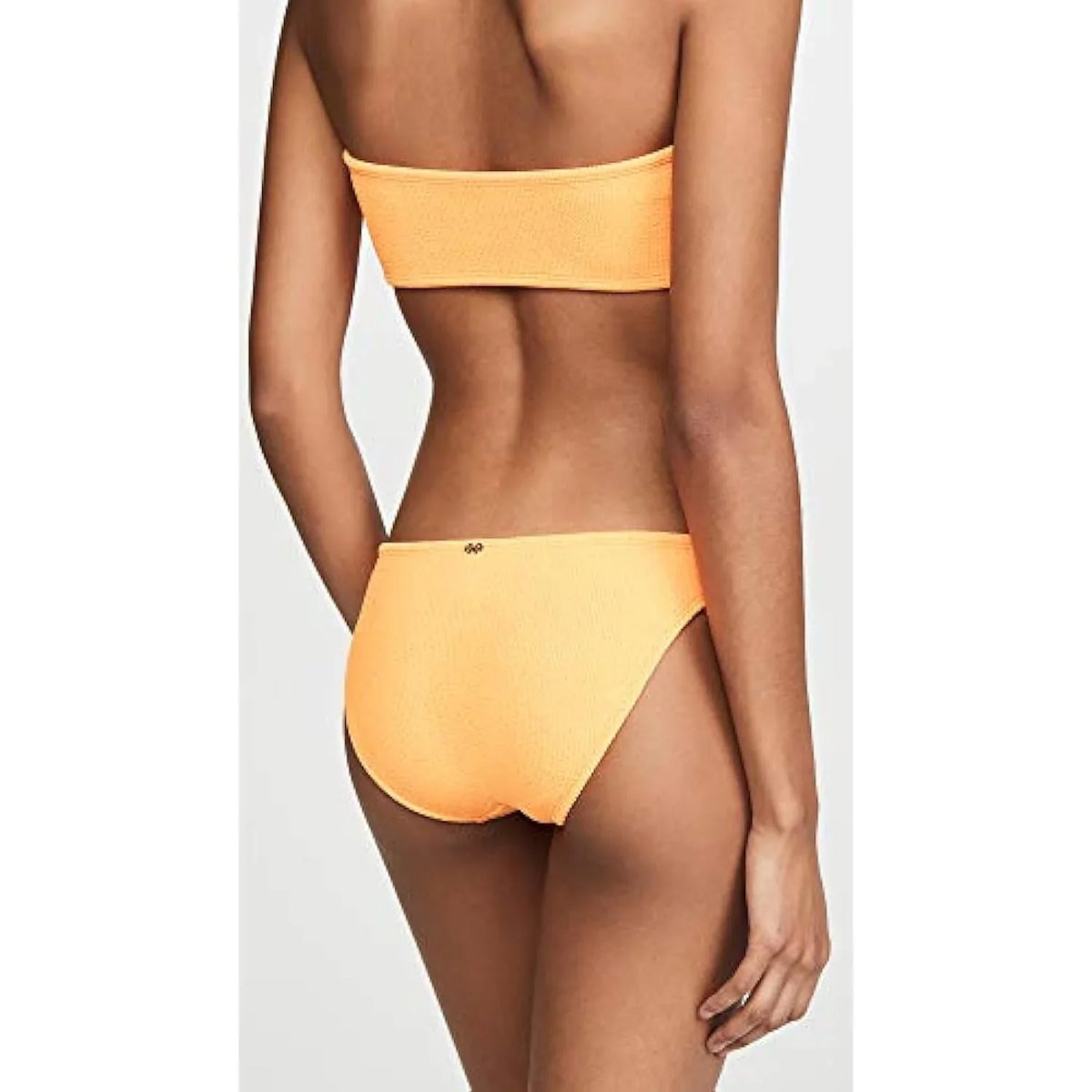 PilyQ Womens Textured Low-Rise Swim Bottom Separates Orange L