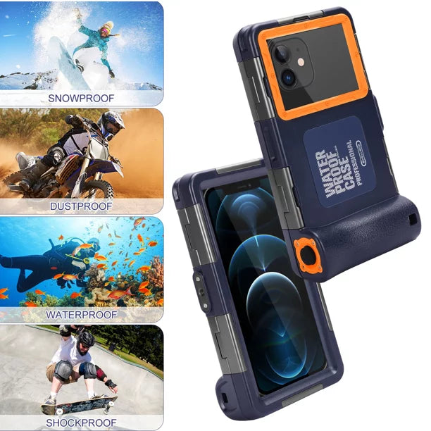 UrbanX Professional [15m/50ft] Swimming Diving Surfing Snorkeling Photo Video Waterproof Protective Case Underwater Housing for Sony Xperia XA2 Plus And all Phones Up to 6.9 Inch  with Lanyard