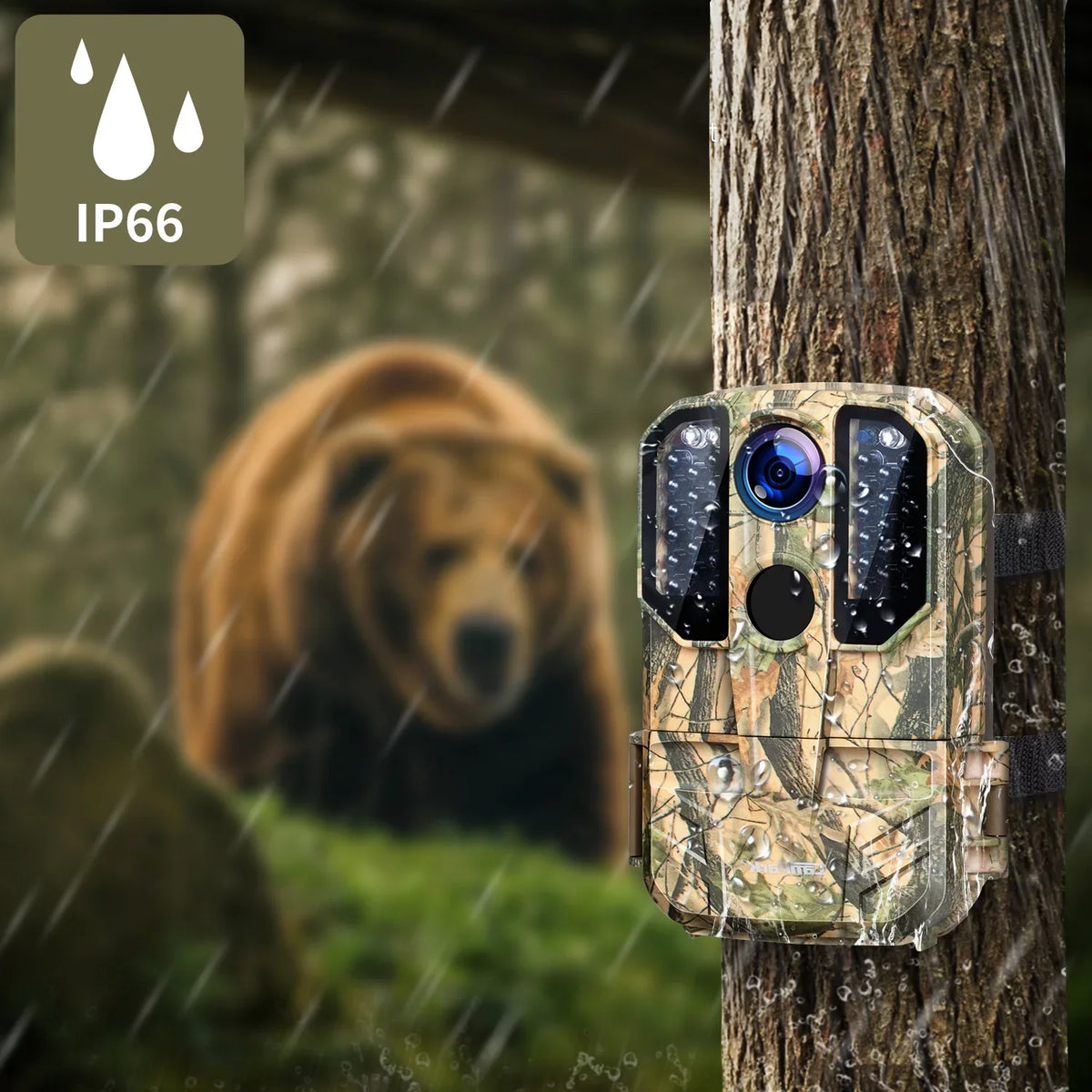 WiFi Bluetooth Trail Camera 20MP 1296P Deer Hunting Game Camera 65FT Infrared Night Vision Waterproof IP66 Outdoor Wildlife Trail Cam