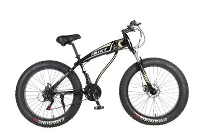 26 Inch 21 Speed 4.0 Fat Tire Bike Snow and Grass Sand Bike  Shark Black