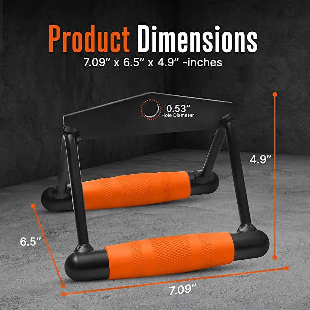 Double D Row Handle - Non Slip Handle Cable Attachment for Weight Workout with 360 Degree Rotational Knuckle, Great for Seated Row Exercises, Fit Nicely for All Cable Machine Systems