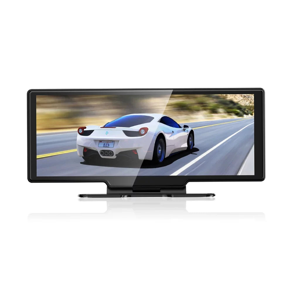 Pristin 4K  Dash Front & Rear Driving Recorder 10.26 Inch Touchscreen, WiFi, G-Sensing, Loop Recording, Hands-Free Calling Essential Dash Camera for Carplay Android Auto