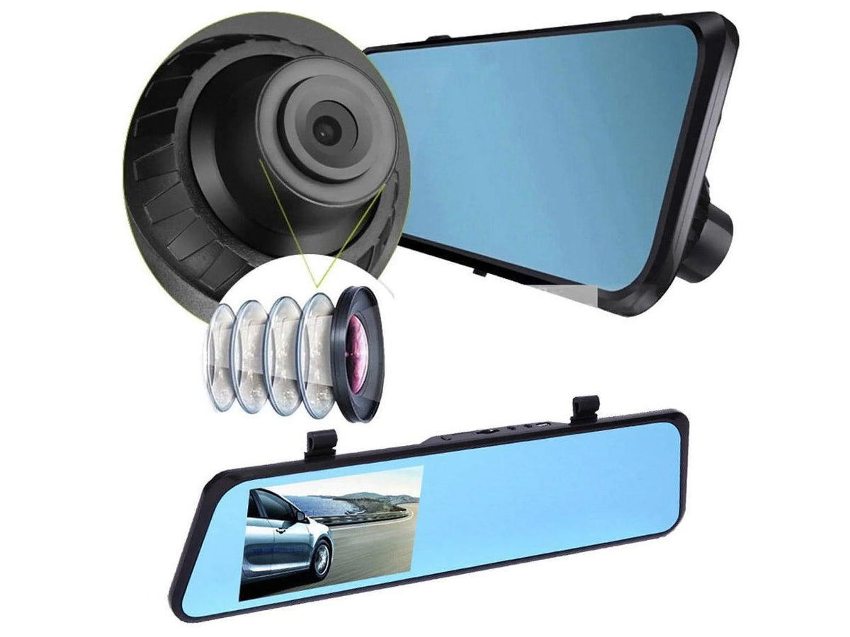 1080P Full  wide 4.3 inch new ultra-thin rearview mirror driving recorder 1200 Mega pixal