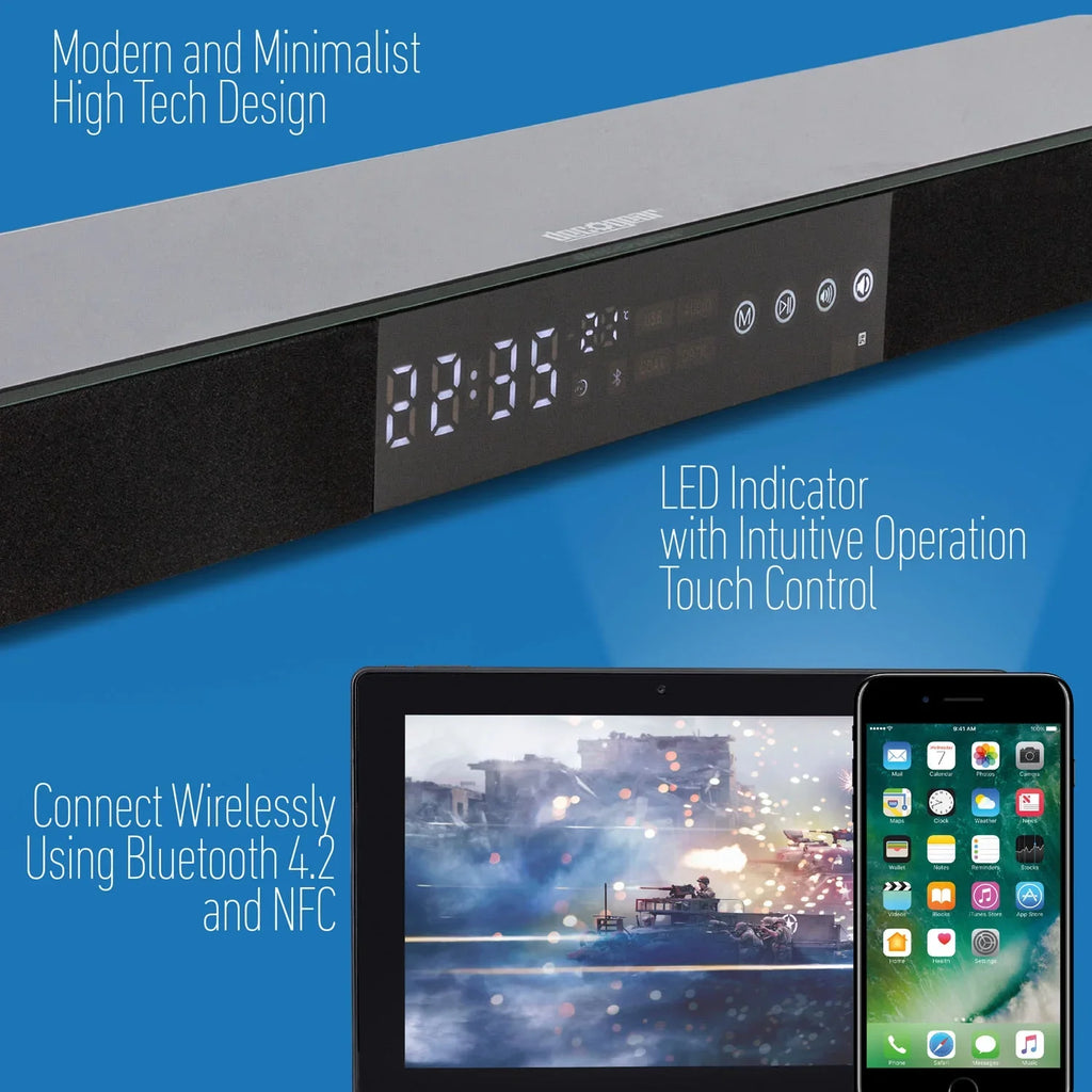 Deco Gear Home Theater Surround Sound 31" Soundbar 2.1  Audio Wireless Bluetooth  (PA30W) - ( )