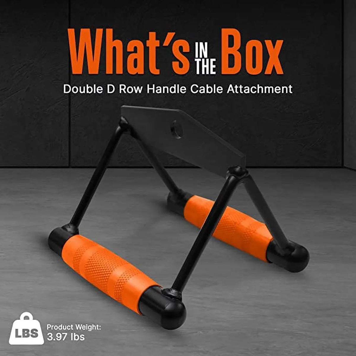 Double D Row Handle - Non Slip Handle Cable Attachment for Weight Workout with 360 Degree Rotational Knuckle, Great for Seated Row Exercises, Fit Nicely for All Cable Machine Systems