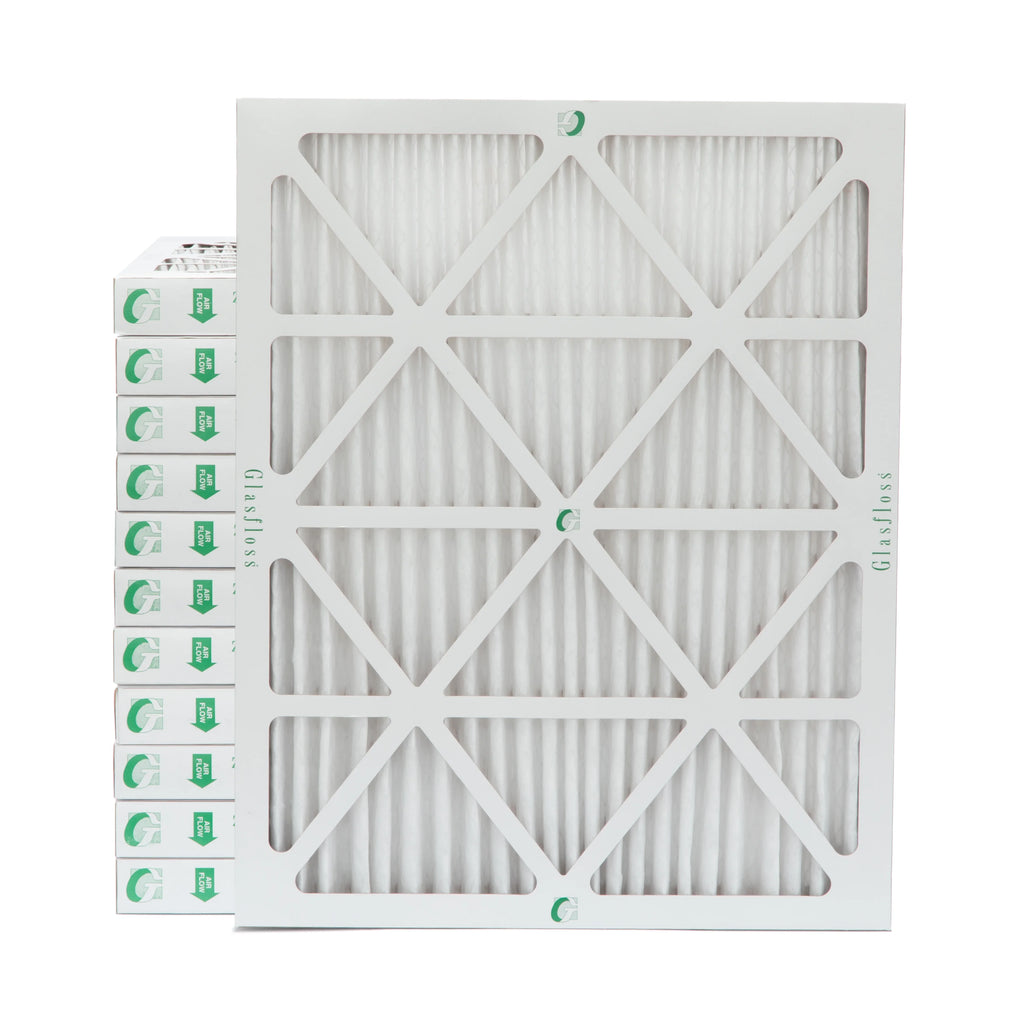 12 Pack of 18x20x2  13 Pleated 2" Inch Air Filters by Glasfloss. Actual Size: 17-1/2 x 19-1/2 x 1-3/4