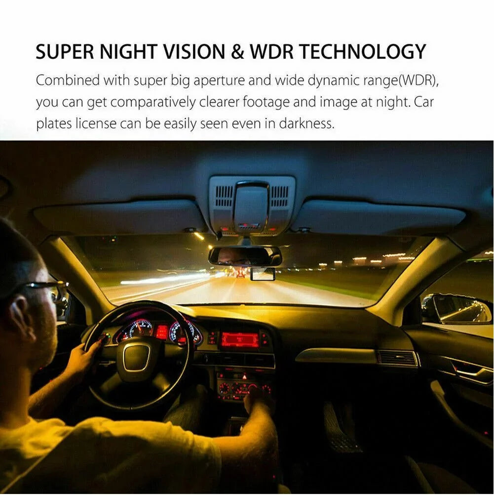Touch Screen Dash Cam 4" 1080P Dual Lens Car  Recorder Front and Rear Camera