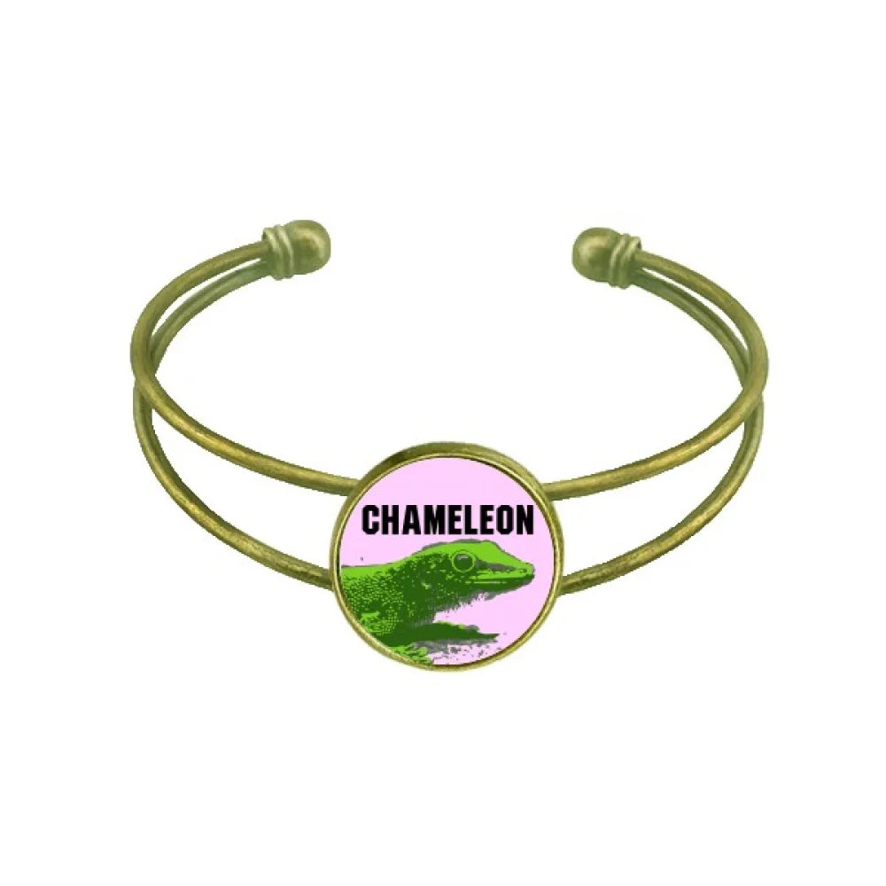 Madagascar Africa Chameleon Bracelet Bangle Retro Open Cuff Jewelry