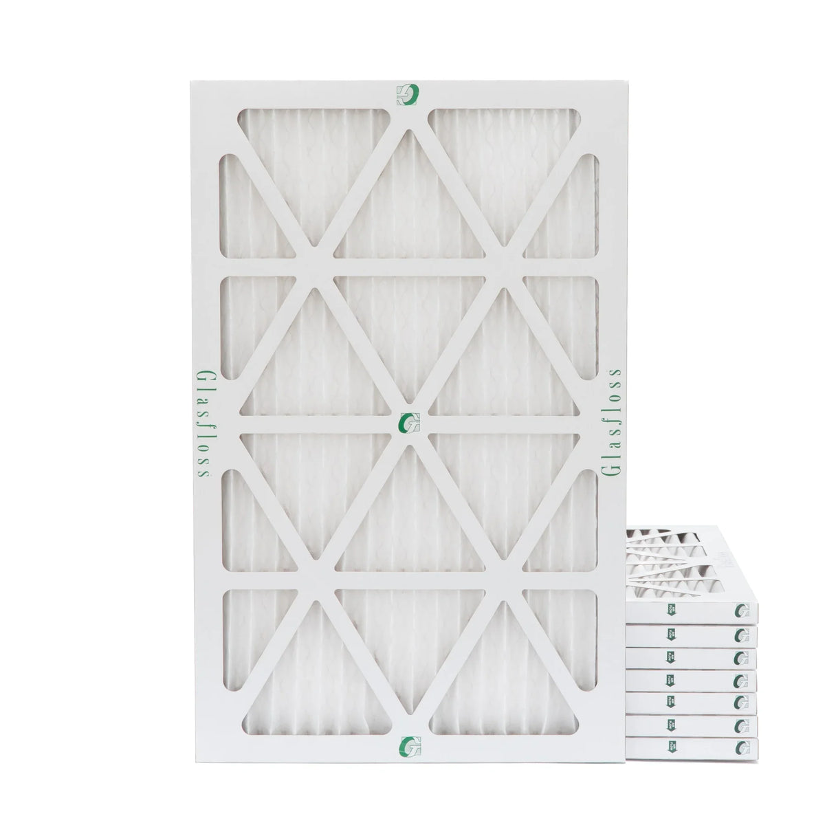 14x25x1  10 Pleated  Furnace Air Filters by Glasfloss Industries. ( 8 Pack ) Exact Size: 13-1/2 x 24-1/2 x 7/8