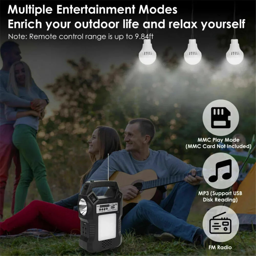 "Portable Power Station,Solar Generator with Solar Panel, Flashlights, Camp Lamps, Dual Way To Charge Power Station, Digital  display,for Outdoor Camping,Home Emergency Power Supply, Fishing"