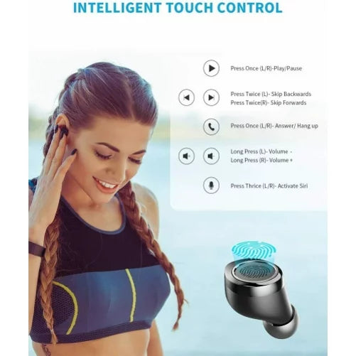 Wireless Earphones  Headphones True Stereo Earbuds w Mic Charging Case M1J for Motorola Moto E (2020), One 5G, Razr (2020) (2019), Edge (2021) -  DreamTab HD8,  10.1" - Nokia 3.1, 7.1