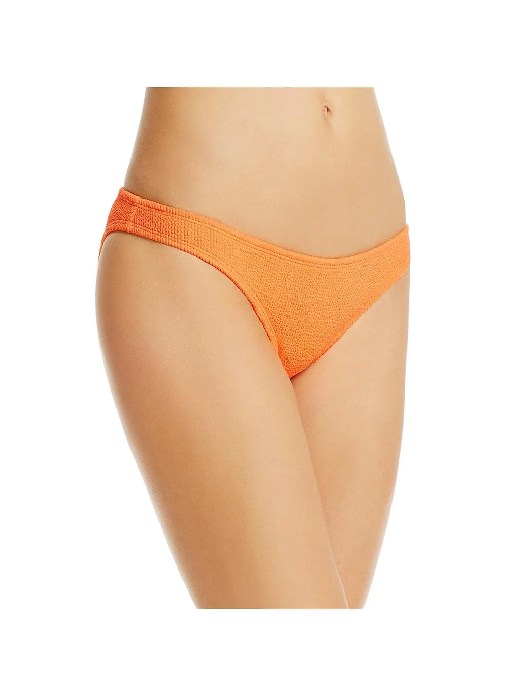PilyQ Womens Textured Low-Rise Swim Bottom Separates Orange L