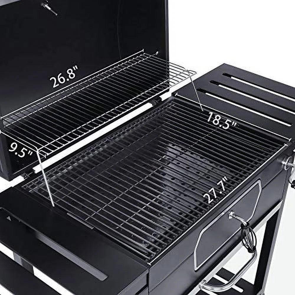 Royal Gourmet CD2030AN 30-Inch Charcoal Grill, Deluxe  Smoker Picnic Camping Patio Backyard Cooking, Black, Large