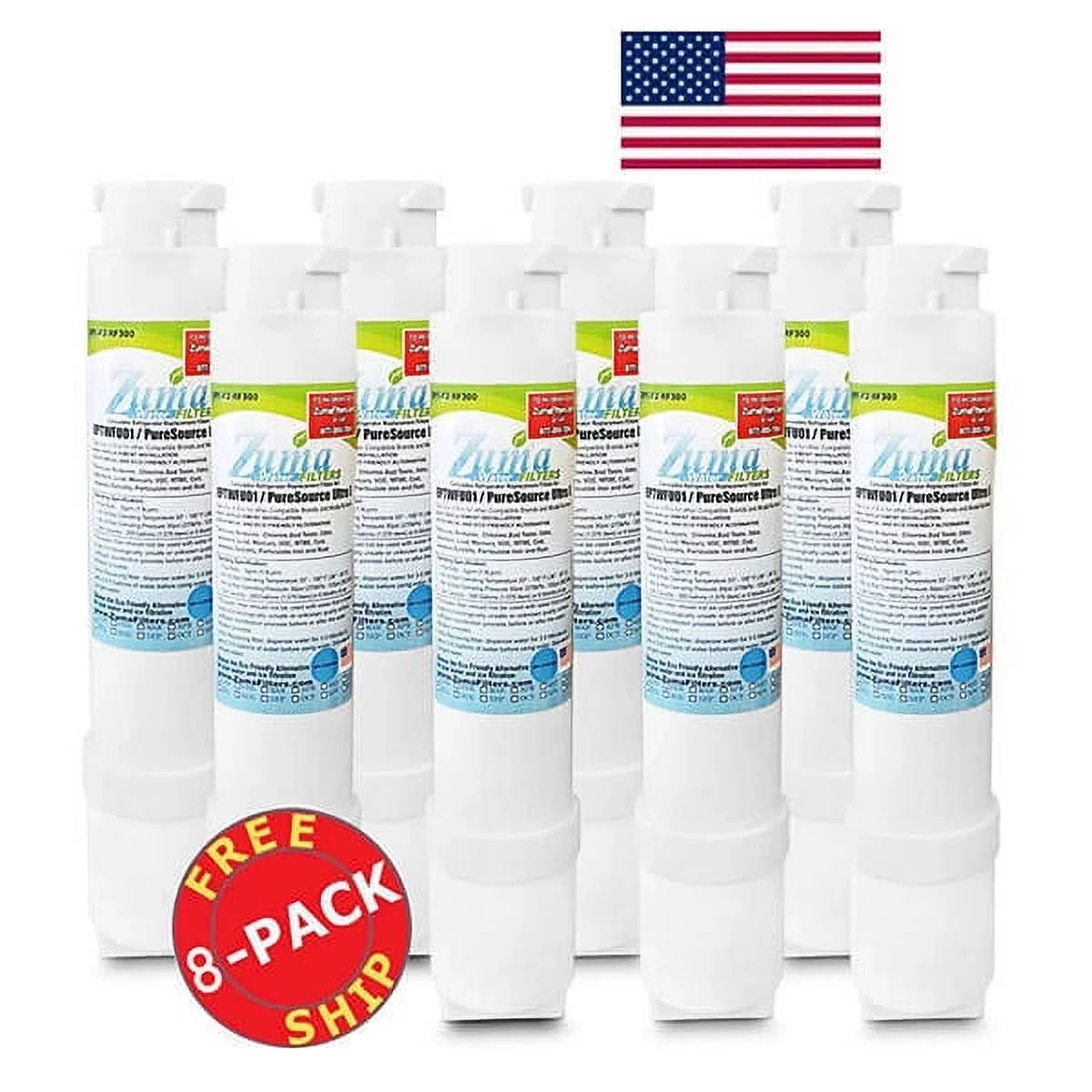 Brand , Water and Ice Filter , Compatible with FPBS2777RF0 - 8 Pack - Made in U.S.A.
