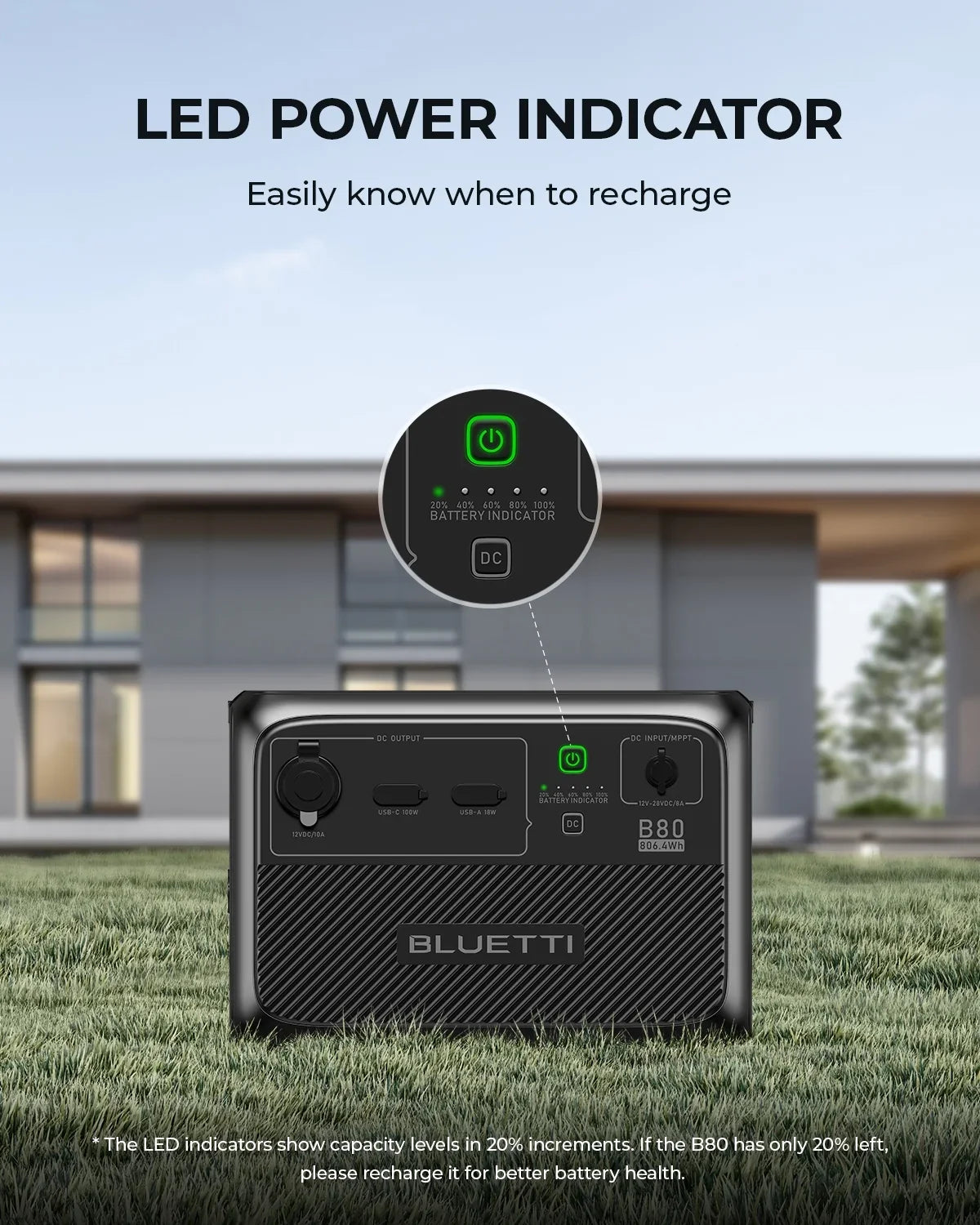 AC70+B80 Portable Solar Generator, 768Wh LiFePO4 Power Station, 80% Charge in 45 Mins, 1000W Rated Power (2000W Lifting Power) for Camping, Hiking, Home Backup