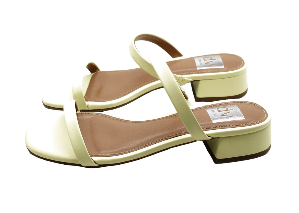 Dv Dolce Vita Women's Nadonna Block-Heel Barely-There Slides - Light Yellow(Size 6.5 )