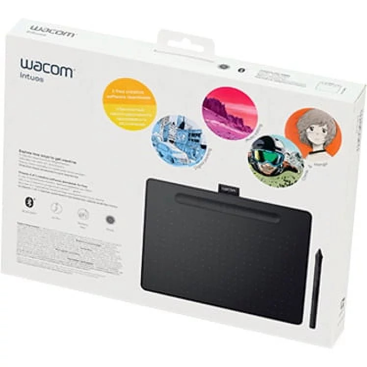 Wacom Intuos Wireless Graphics Drawing Tablet for Mac, , Chromebook & Android (medium) with Software Included, Black (CTL6100WLK0
