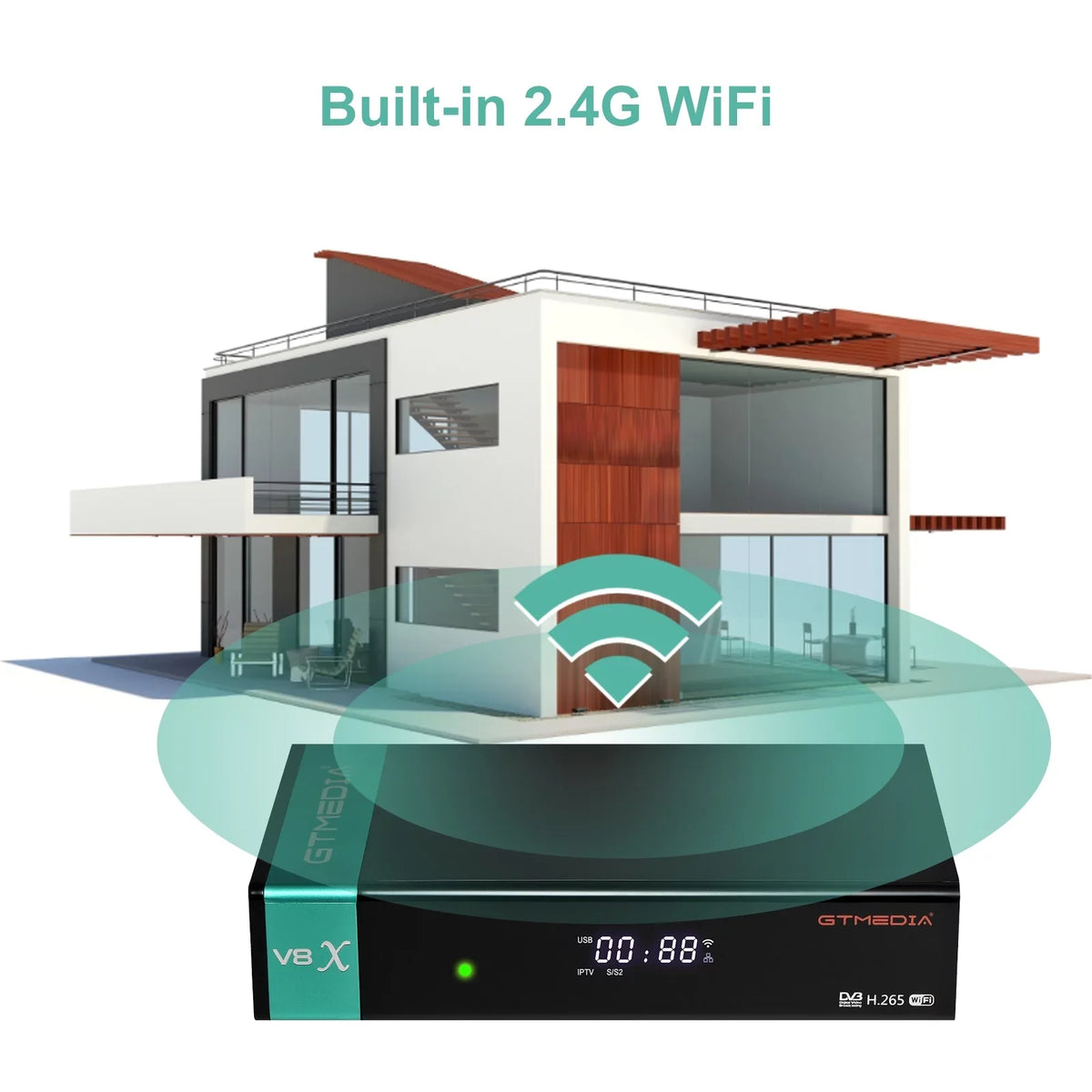 V8X  -S/S2X Signal Receiver, Built-in 2.4G WiFi,  Card Slot