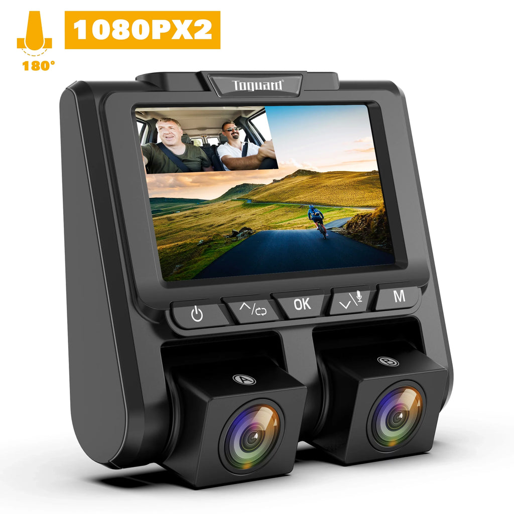 Full  Dual Dash Cam,  1080P+1080P Front and Inside Car Camera Dash Cams 3"  Dashboard Camera Black