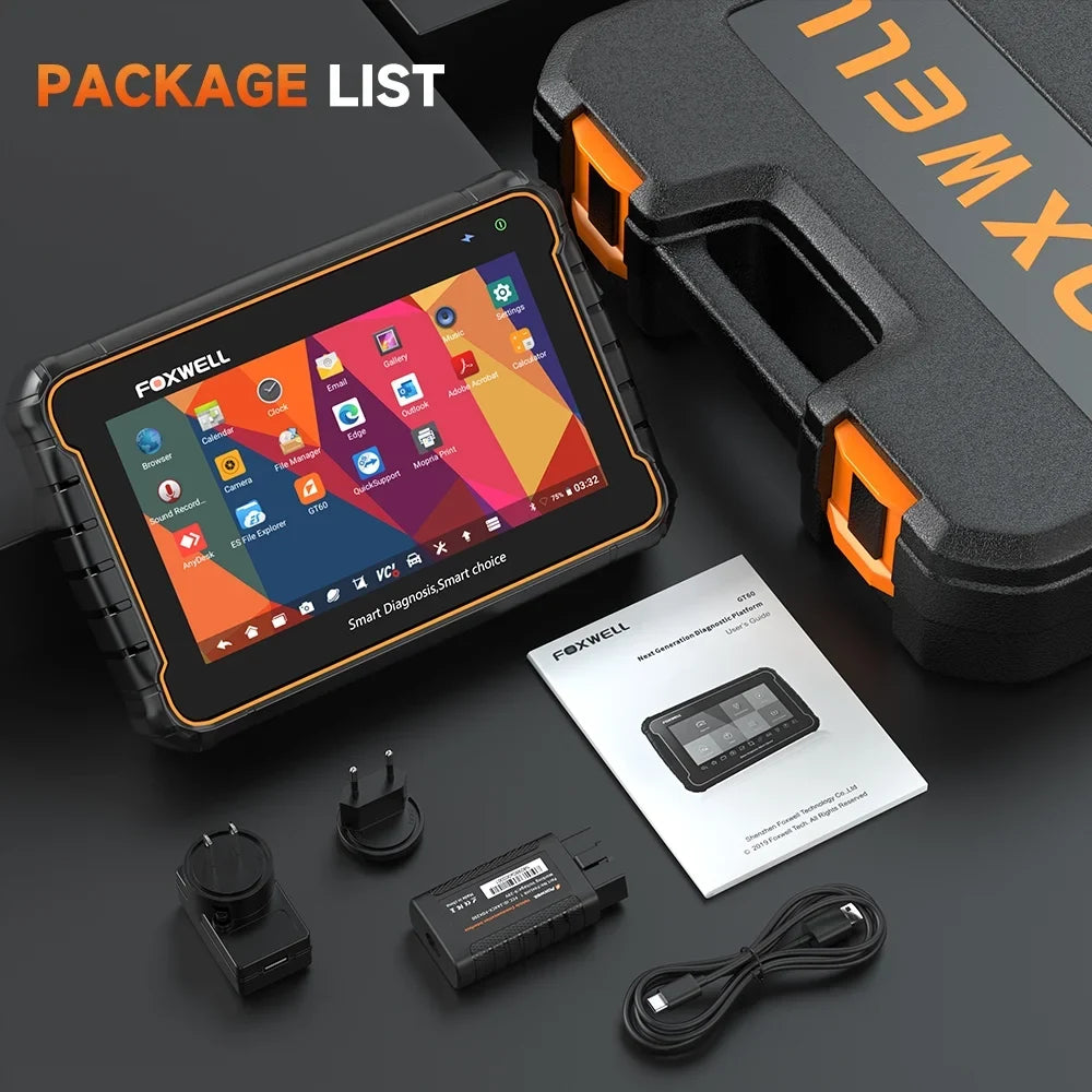Foxwell GT60  Bluetooth OBD2 Scanner All System Automotive Diagnostic Scan Tool 24 Maintenance Functions  Bleeding Car Code Reader Auto Vin   Scanner Android Scan Tablet 2 Year Free Update