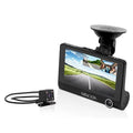 MNCD410T Full  Front and Rear View 4"  Screen Dash Camera with 3-Channel Recording, Black